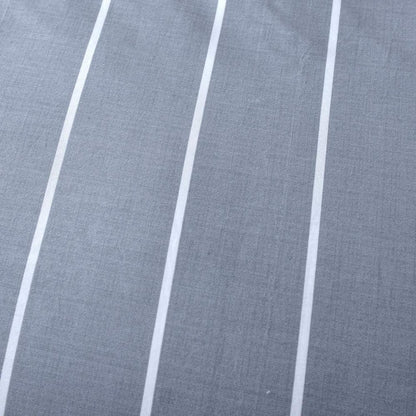 Bettwäsche Baumwolle 135x200 Grau Gestreift Reißverschluss