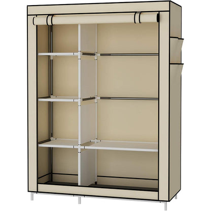 UDEAR Kleiderschrank Faltschrank Canvas Beige 105x45x170 cm