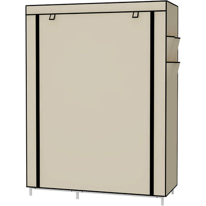 UDEAR Kleiderschrank Faltschrank Canvas Beige 105x45x170 cm