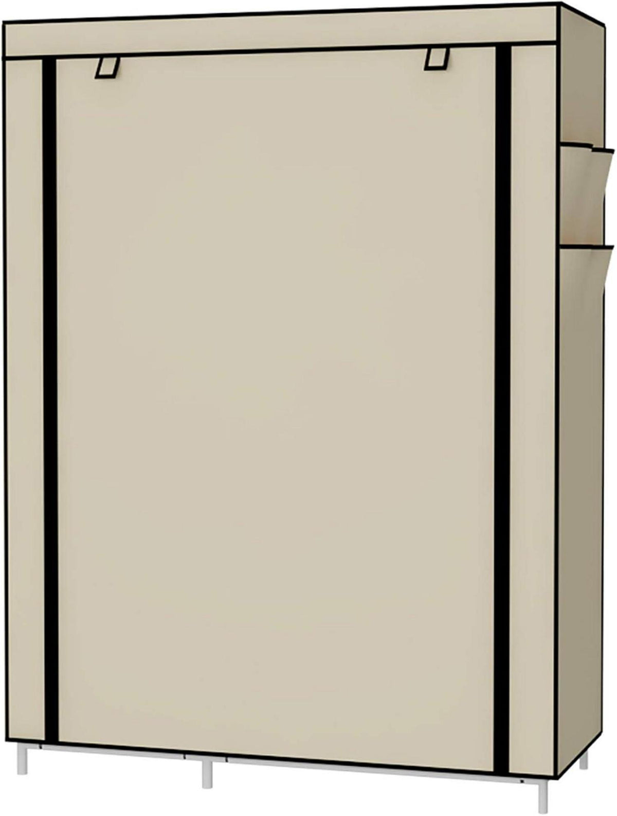 Kleiderschrank Faltschrank Wäscheschrank 105x45x170cm Canvas Beige