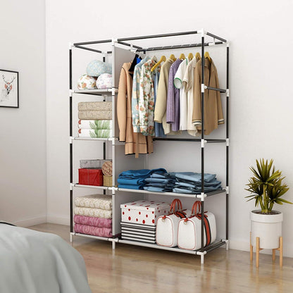 Kleiderschrank Faltschrank Wäscheschrank 105x45x170cm Canvas Grau