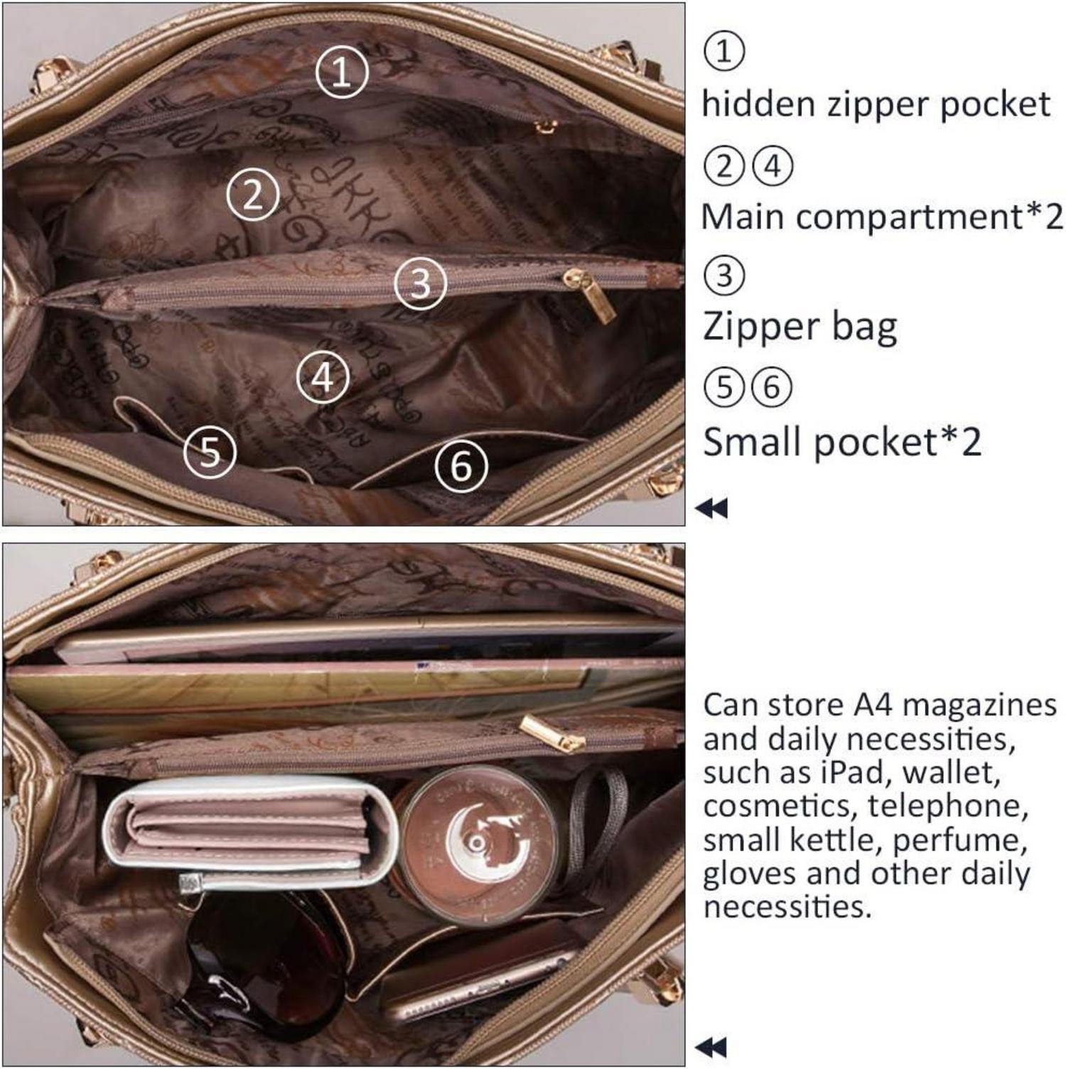 Damen Handtaschen Set Mittelgroß Umhängetasche Damenhandtasche