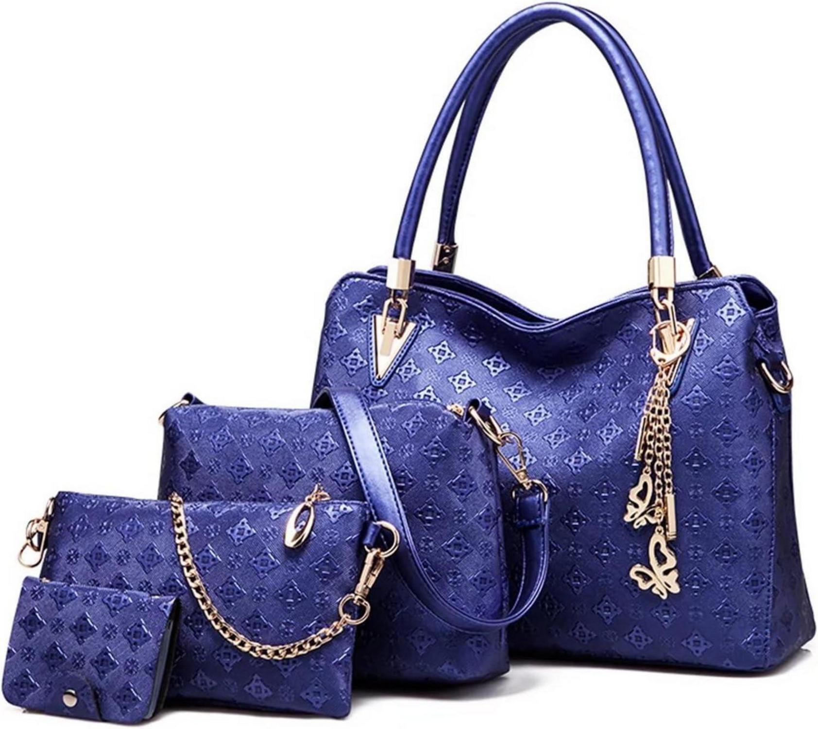 Damen Handtaschen Set Mode 4-teilig Mittelgroß Schultertasche Clutch
