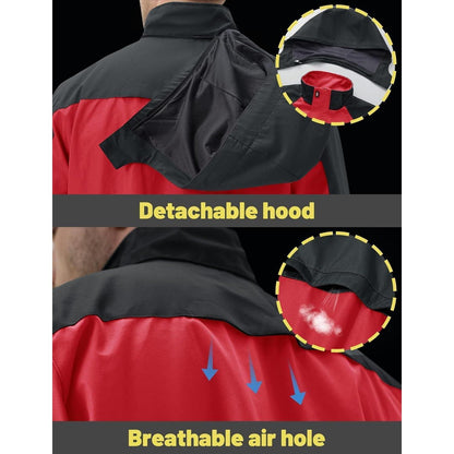 Herren Übergangsjacke Wasserabweisend mit Kapuze Rot XL