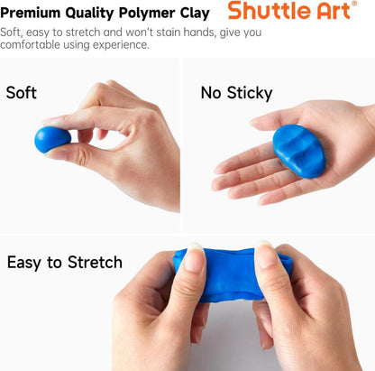 50er Set Shuttle Art Polymer Clay Modelliermasse 1,4 kg.ofenhärtend mit Zubehör