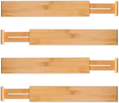 Verstellbare Schubladenorganizer Bambus 4er Pack Utoplike