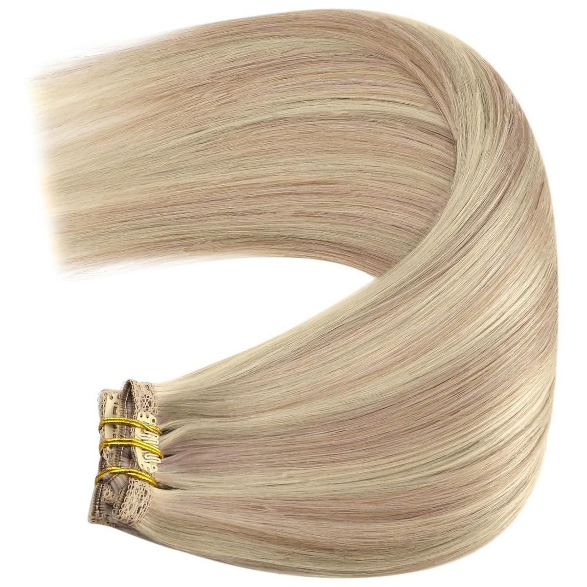 Echthaar Clip-Ins Aschblond 35cm – Remy Haarverlängerung