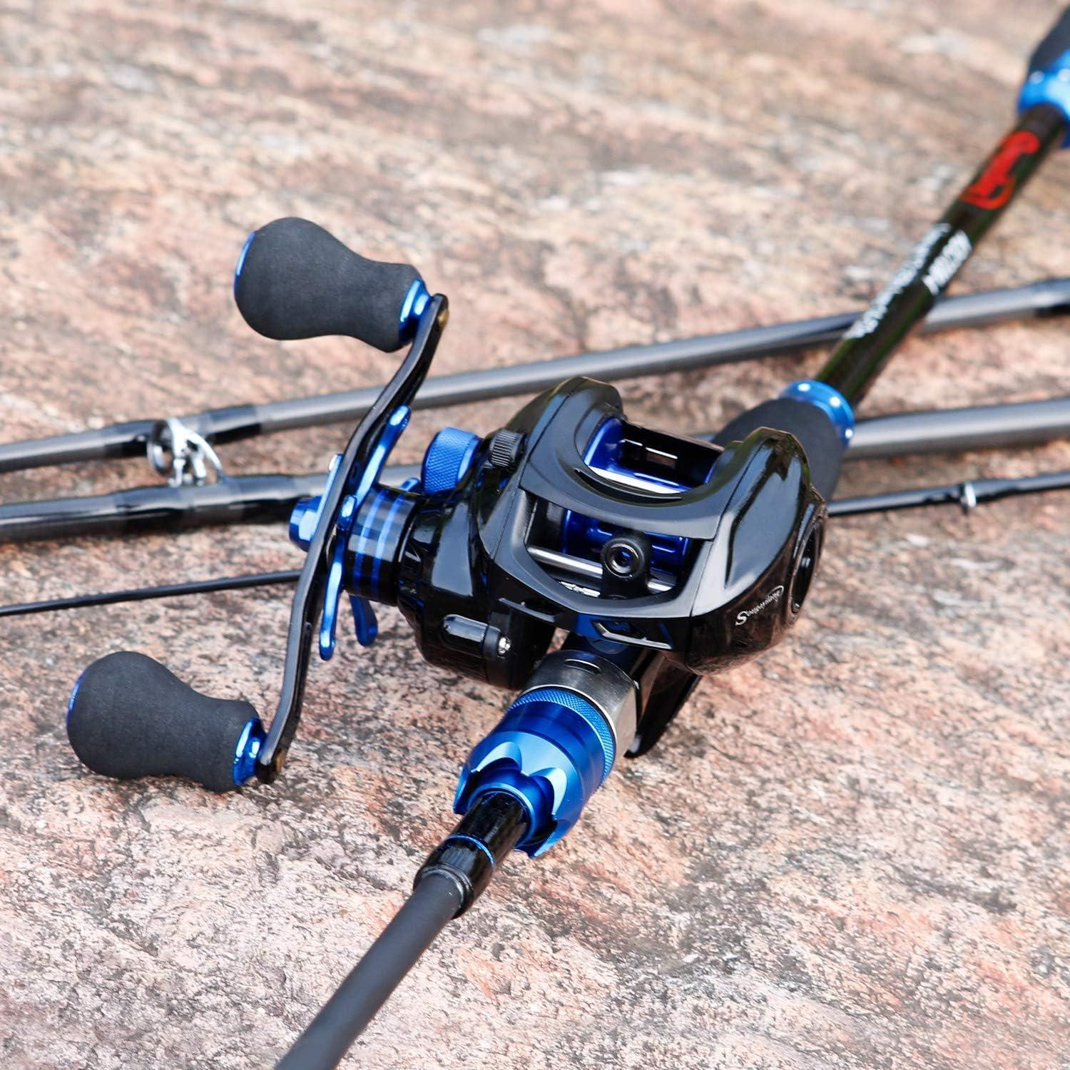 Angelrute Angelrolle Combo Sougayilang 24 Tonnen Baitcasting 7.0:1 2.1M