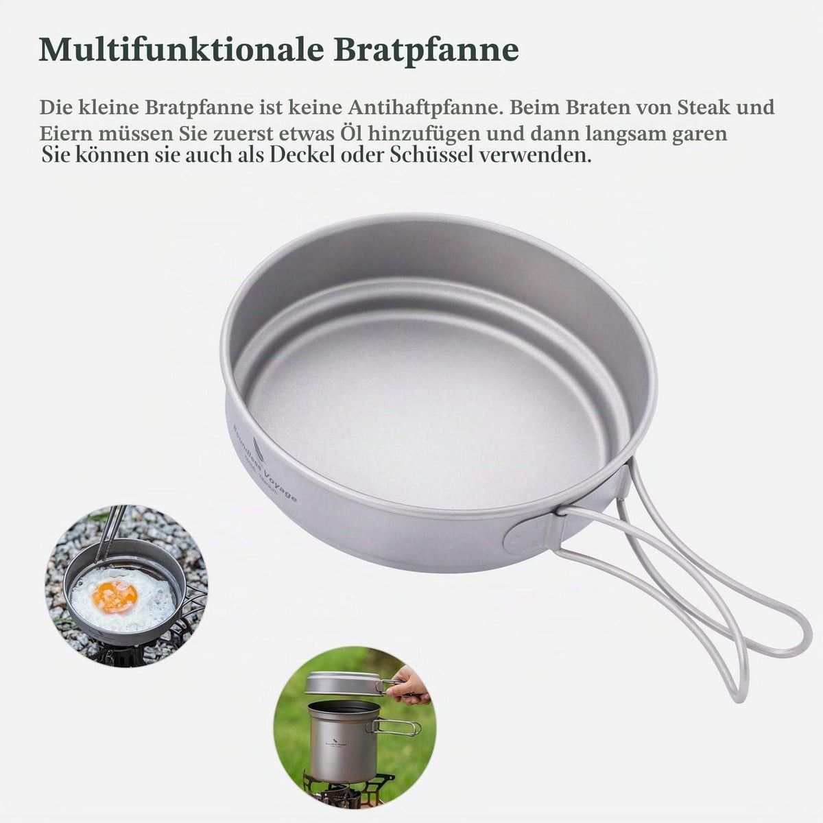 Camping Kochset aus Titan – 3-teilig für Outdoor & Reisen