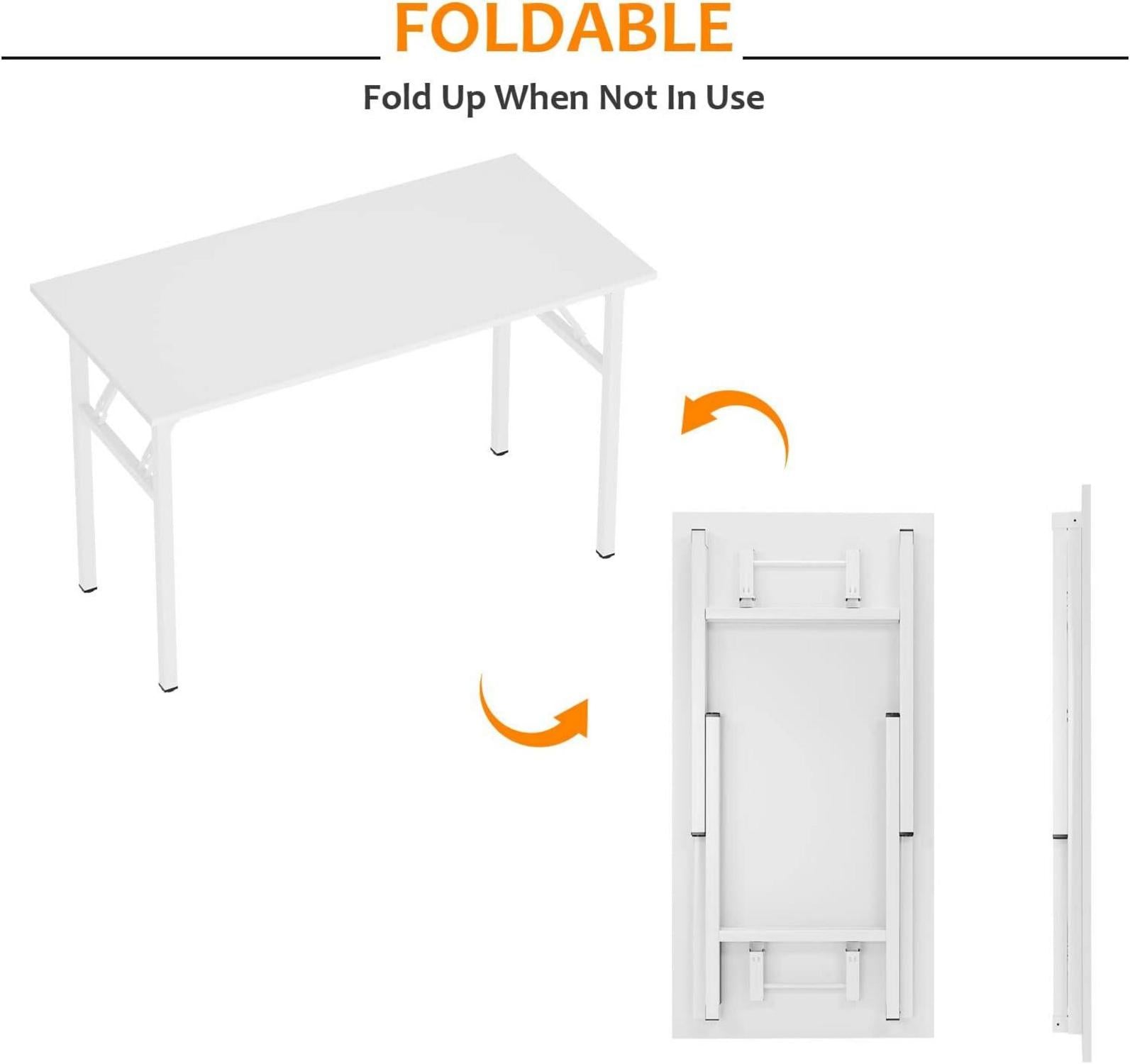 Klapptisch 100x60x75 cm in Weiß, PC Schreibtisch Büroarbeitsplatz
