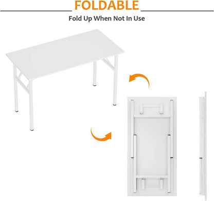 Klapptisch 100x60x75 cm in Weiß, PC Schreibtisch Büroarbeitsplatz