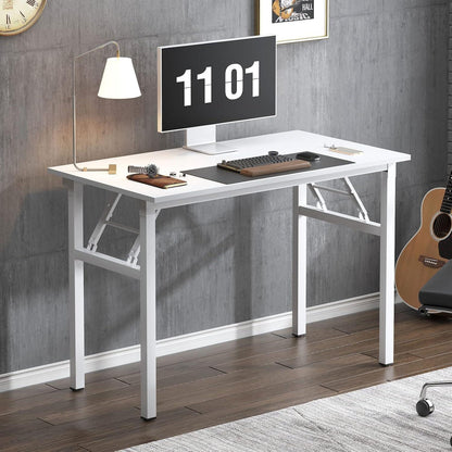 Klapptisch 100x60x75 cm in Weiß, PC Schreibtisch Büroarbeitsplatz