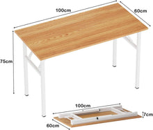 Klapptisch Computertisch Schreibtisch 100x60x75cm Teak Weiss