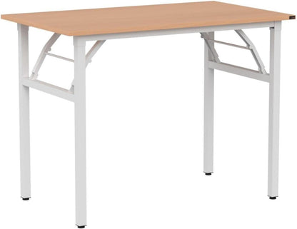 Klapptisch Computertisch 100x60x75 cm Teak Weiß Büroschreibtisch