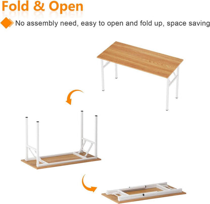 Klapptisch Computertisch 100x60x75 cm Teak Weiß Büroschreibtisch