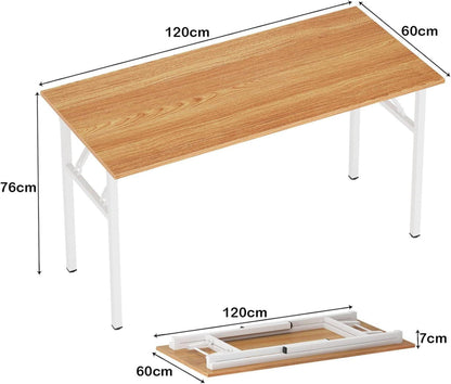 Klapptisch Computertisch 120x60cm PC Schreibtisch Büro Esstisch Teak