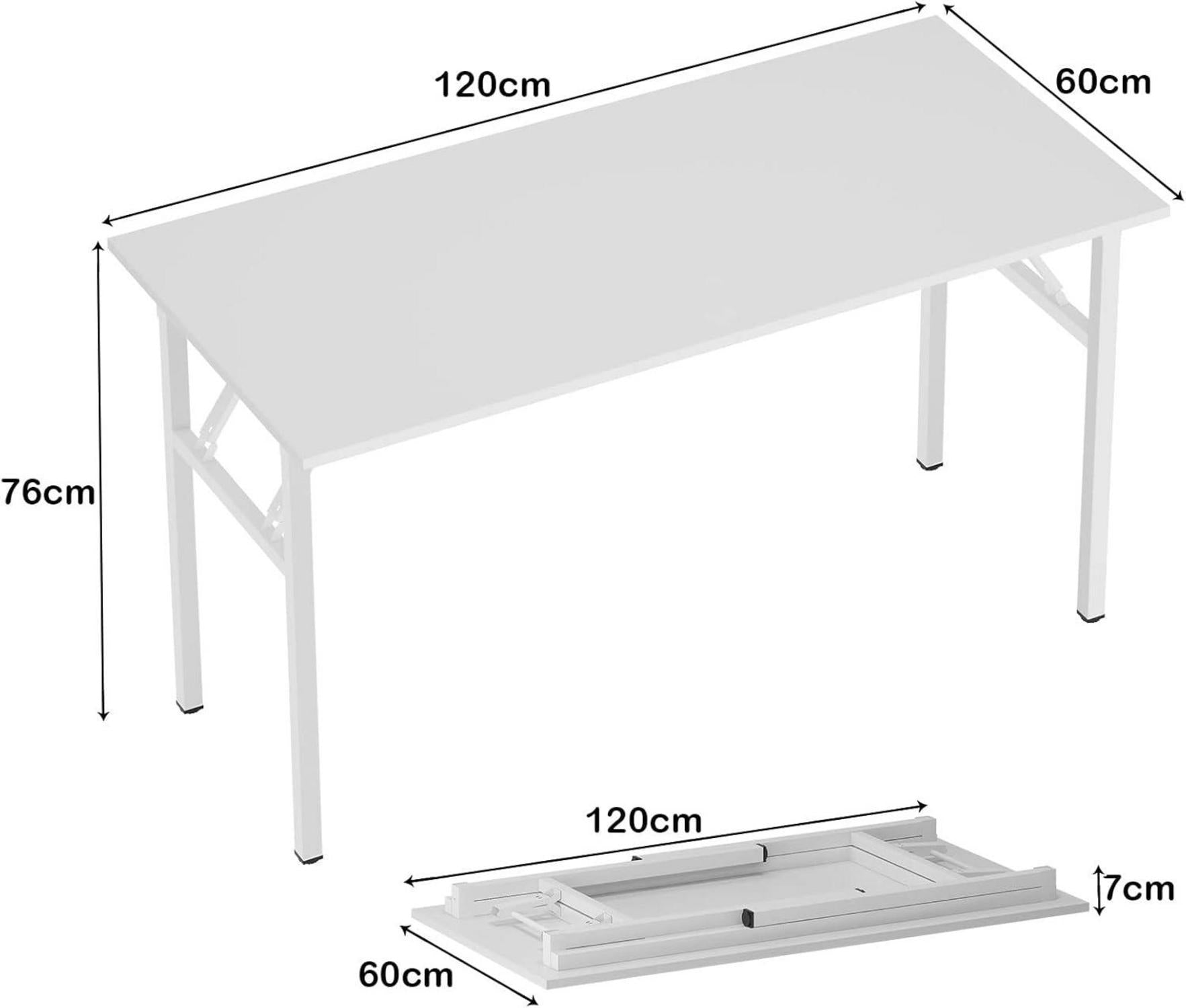 Klapptisch Computertisch 120x60x75 cm Weiß Festes Material