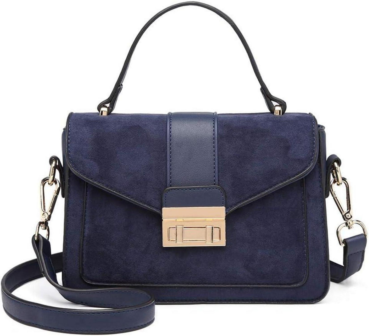 Elegante Damen Henkeltasche Schultertasche Kunstleder Schwarz