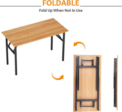 Klappbarer Schreibtisch 100 x 60 x 75 cm Teak & Schwarz