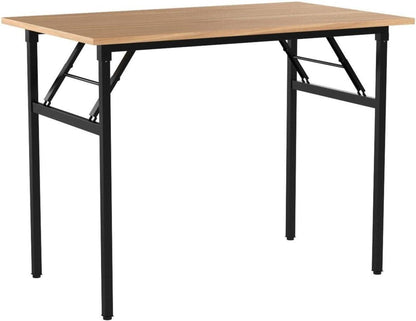 Klappbarer Schreibtisch 100x60x75cm Teak Schwarz Home Office Büro Tisch