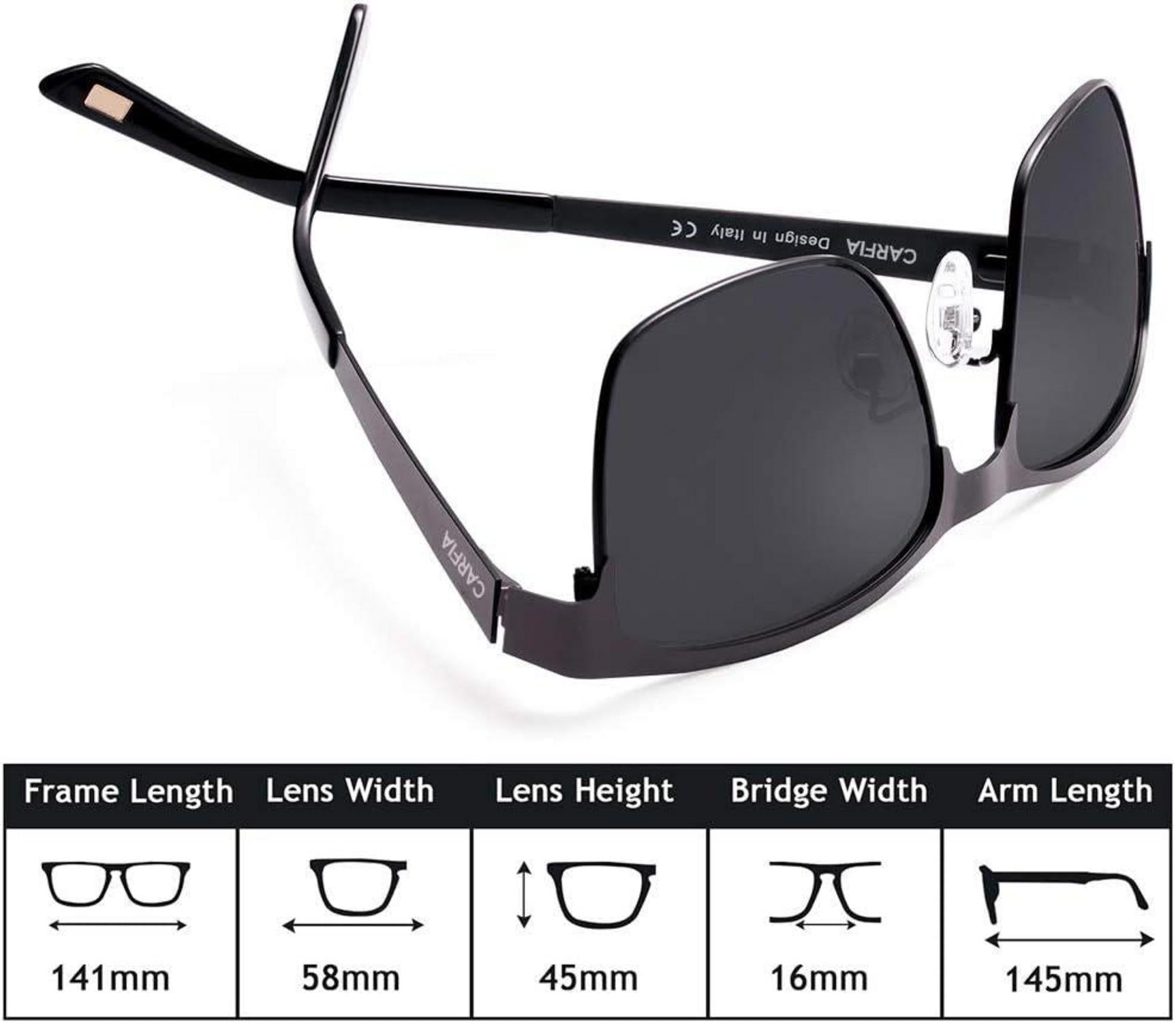 CARFIA Herren Sonnenbrille Polarisierte Metallrahmen UV400 Sportbrille