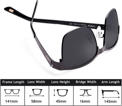 CARFIA Herren Sonnenbrille Polarisierte Metallrahmen UV400 Sportbrille