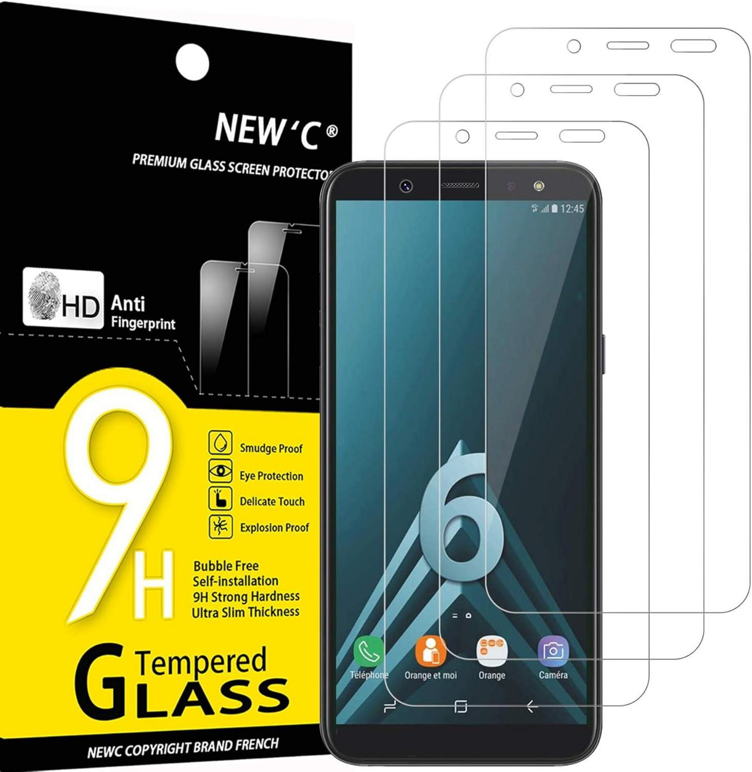 Panzer Schutz Glas Samsung Galaxy A6 3er-Pack 9H Ultra-klar