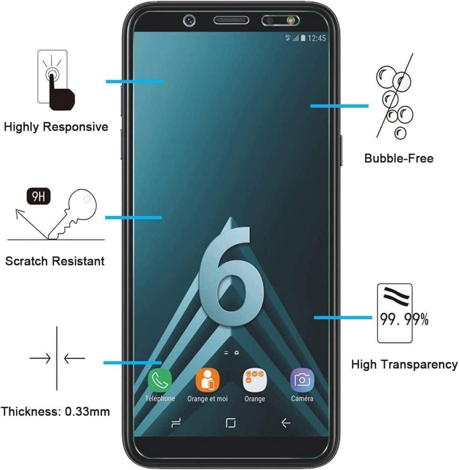 Panzer Schutzglas Samsung Galaxy A6 3er Set 9H Härte