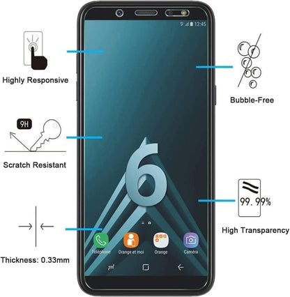 Panzer Schutzglas Samsung Galaxy A6 3er Set 9H Härte