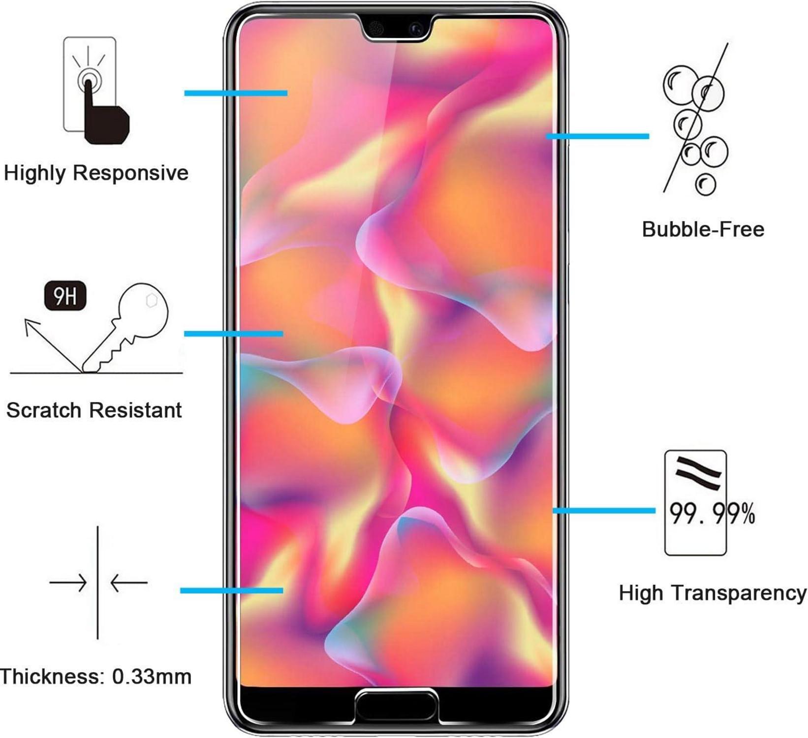 Panzer Schutz Glas Huawei P20 3er Set 9H Härte, 0.33mm