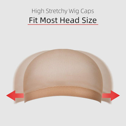 4er Pack URAQT Haarnetz Wig Cap Hautfarbe Nylon Perücke