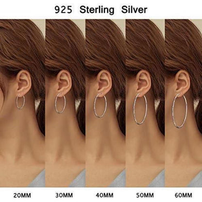 Creolen 925 Sterling Silber Kreis 20mm für Damen Mädchen