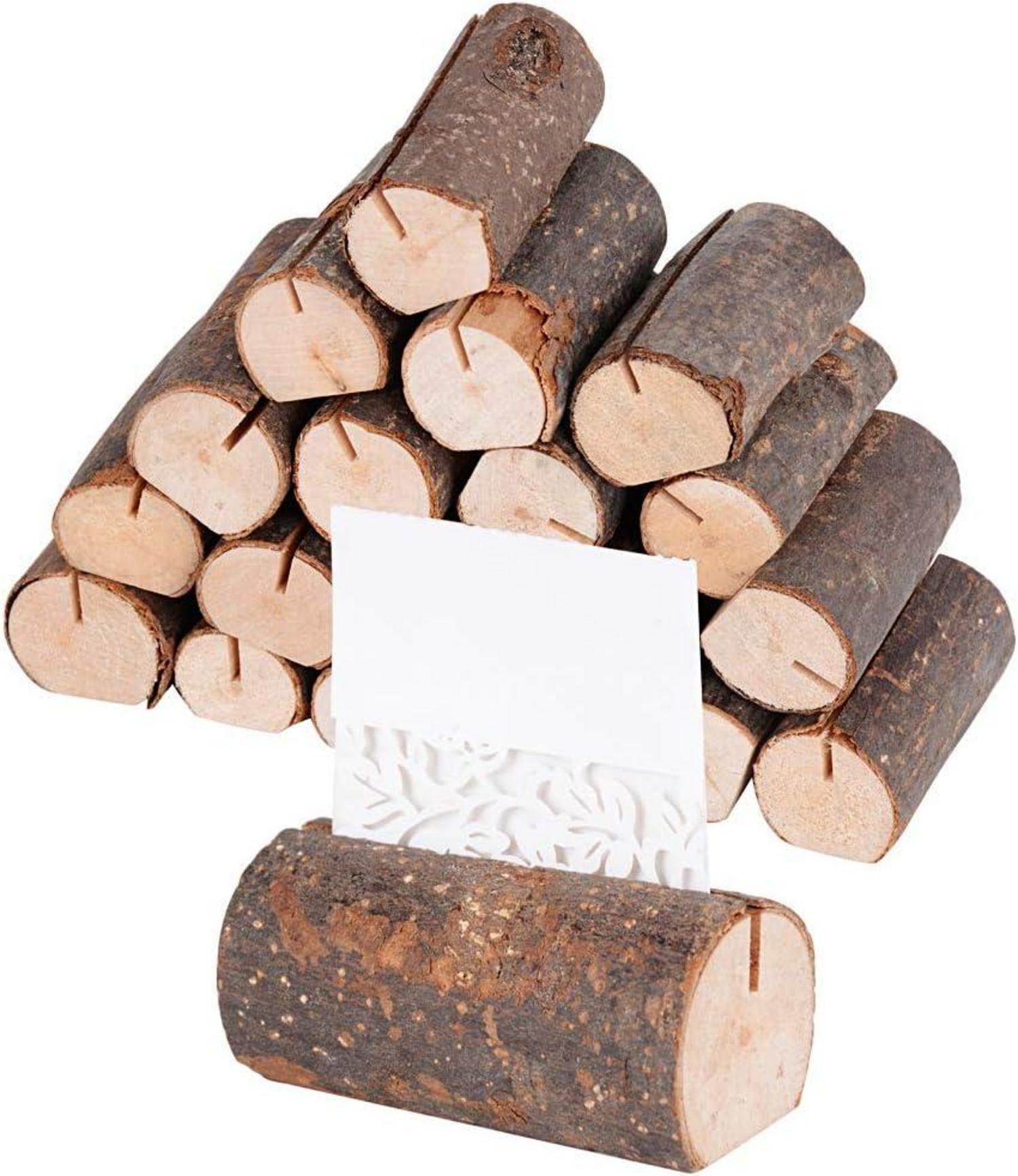 20er Set Holz Tischkartenhalter Platzkartenhalter Hochzeit Fotohalter