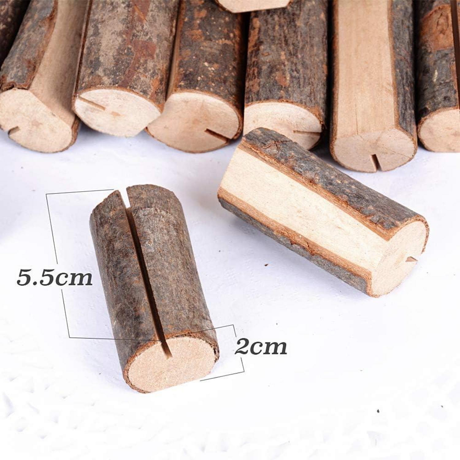 20 Stück Holz Tischkartenhalter Hochzeit Fotohalter Platzkartenhalter