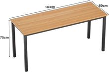 Schreibtisch 120x60x75 cm Teak Schwarz, PC Workstation Home