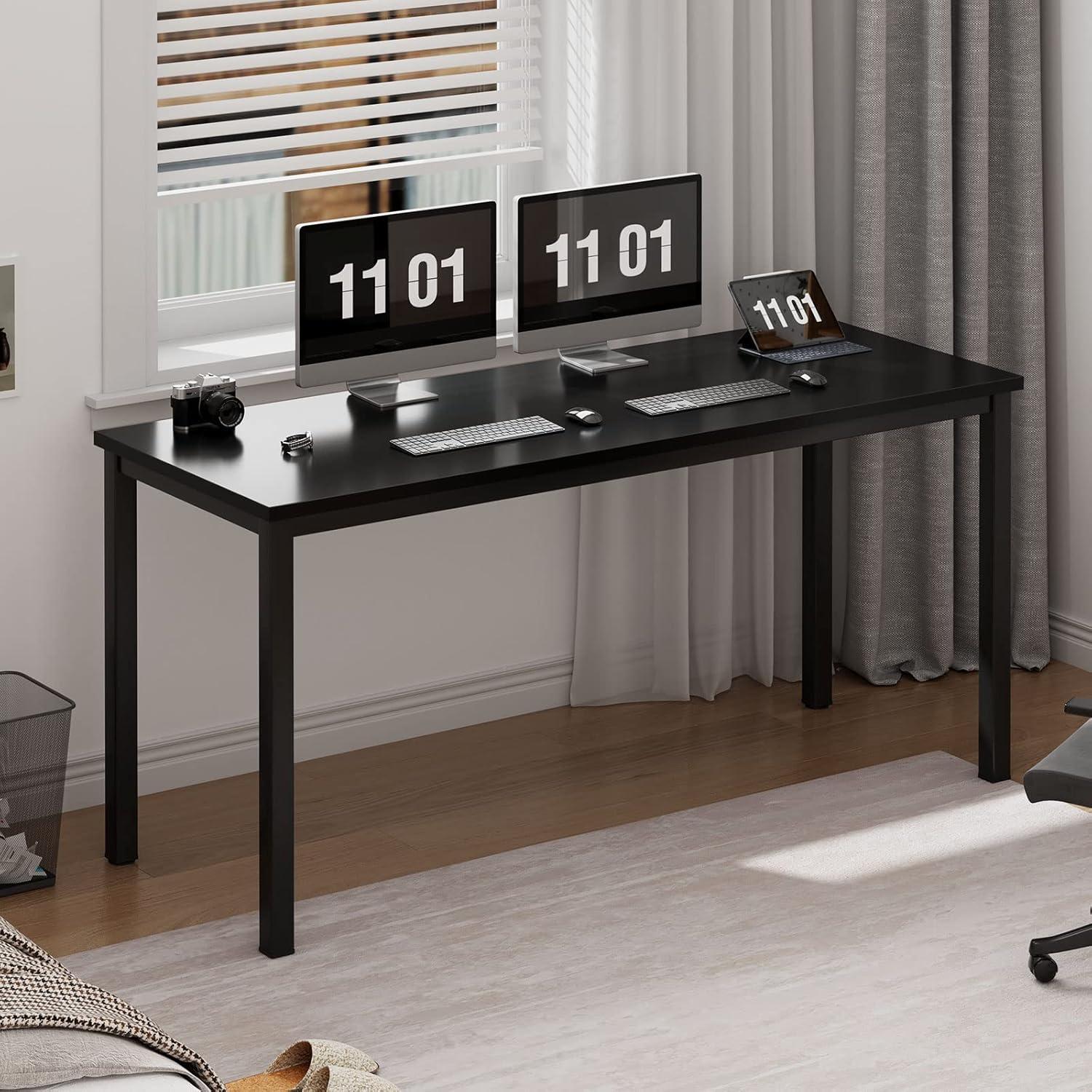 Schreibtisch Computertisch 120x60x75cm Bürotisch Workstation Schwarz