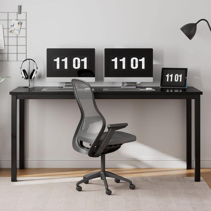 Schreibtisch Computer 120x60x75 cm Schwarz Office Esstisch Workstation