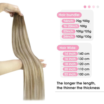 Echthaar Tressen Ombre Blond 35cm – Volumenspendend & Langanhaltend