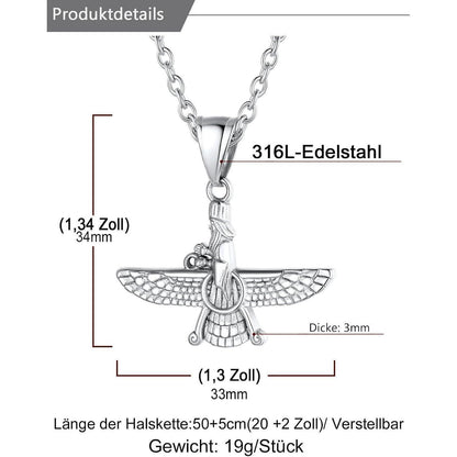 U7 Faravahar Forouhar Anhänger Halskette Zoroastrismus