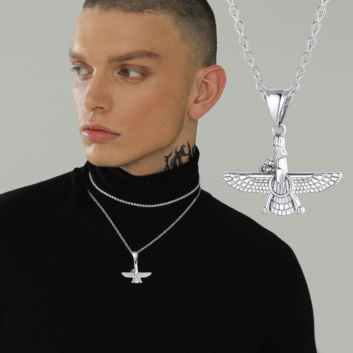 U7 Faravahar Forouhar Anhänger Halskette Zoroastrismus