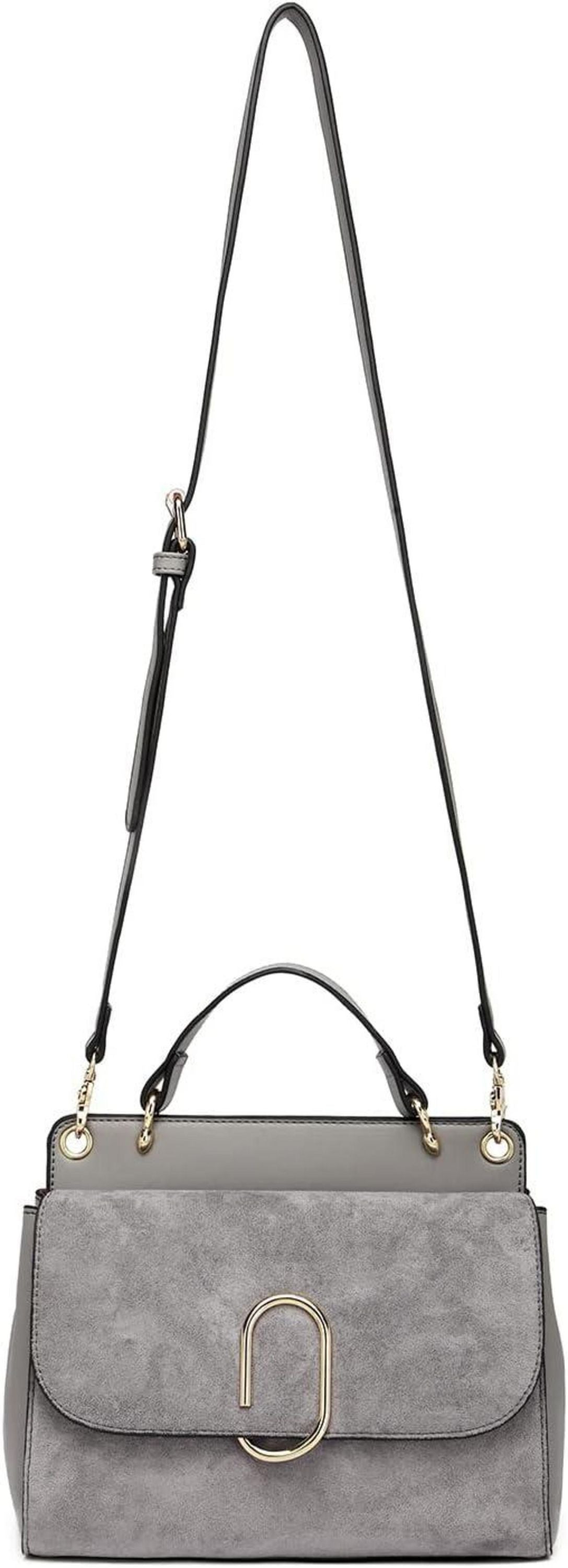 Elegante Damen Umhängetasche Schultertasche Klein Grau