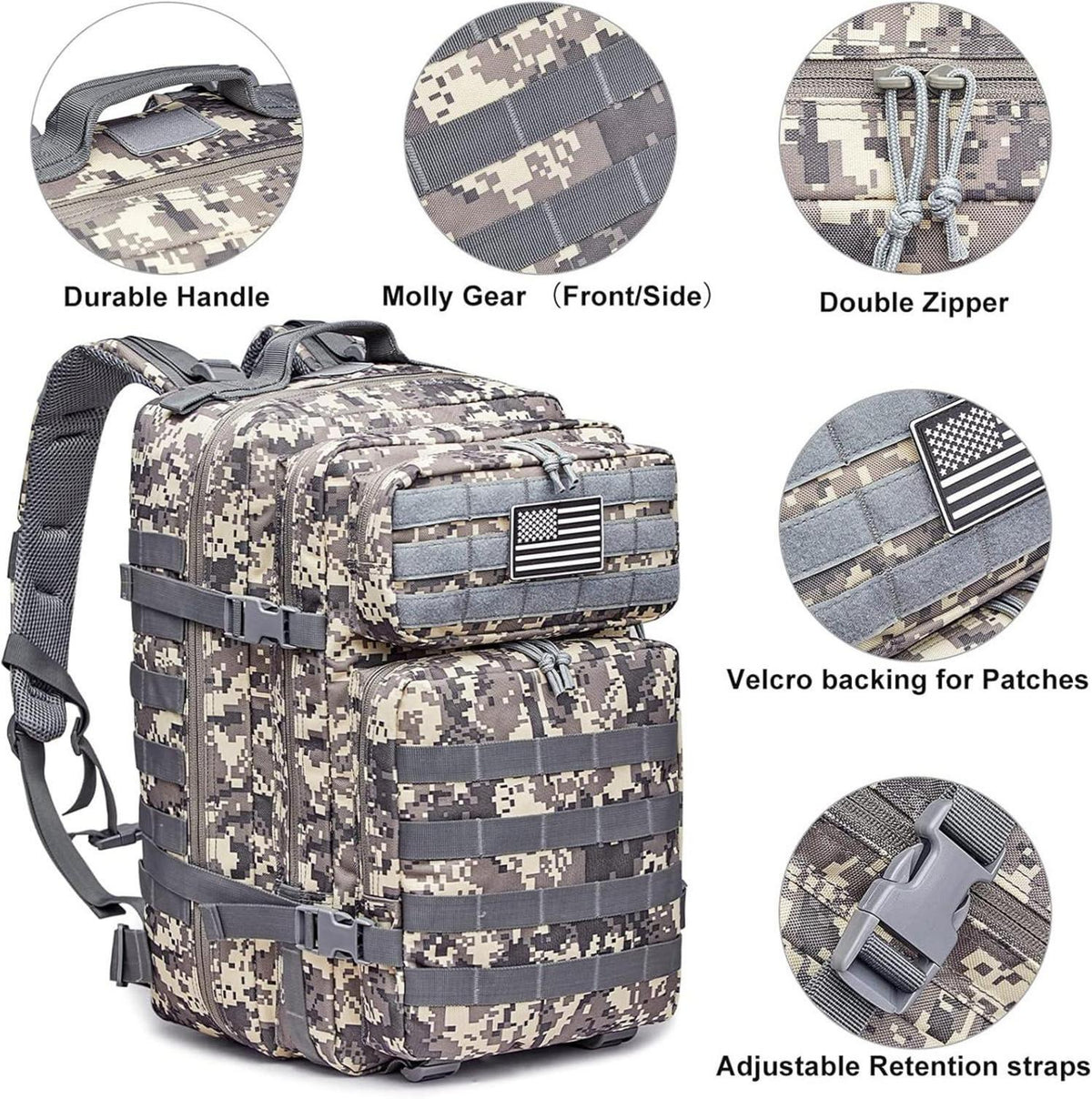 Taktischer Rucksack 40L Molle Daypack für Outdoor Camping Trekking