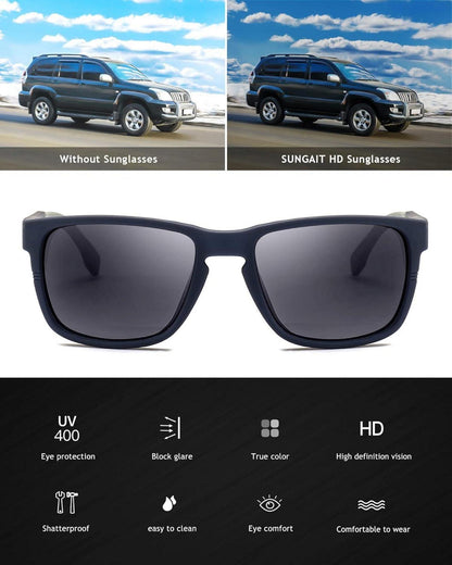 Polarisierte Sonnenbrille mit Federscharnieren, Blauer