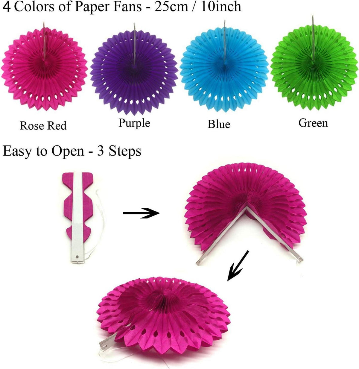 Geburtstag Party Dekoration Set mit Pom Poms, Papier Fans, Wimpel und