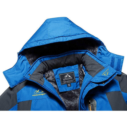 Herren Fleecejacke Winter Warm Gefüttert Skijacke Blau XL