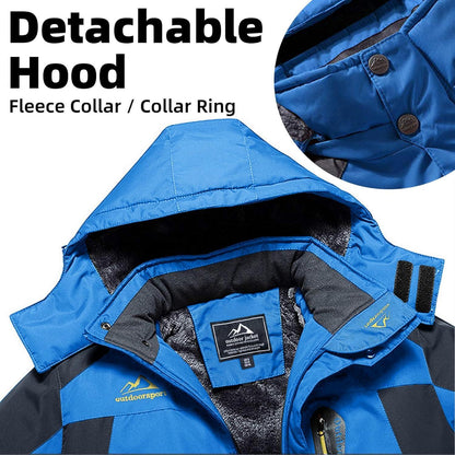 Herren Fleecejacke Winter Warm Gefüttert Skijacke Blau XL