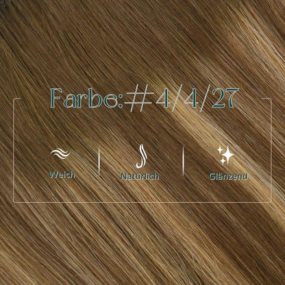 Echthaar Tressen Mittelbraun & Blond 50cm - Balayage