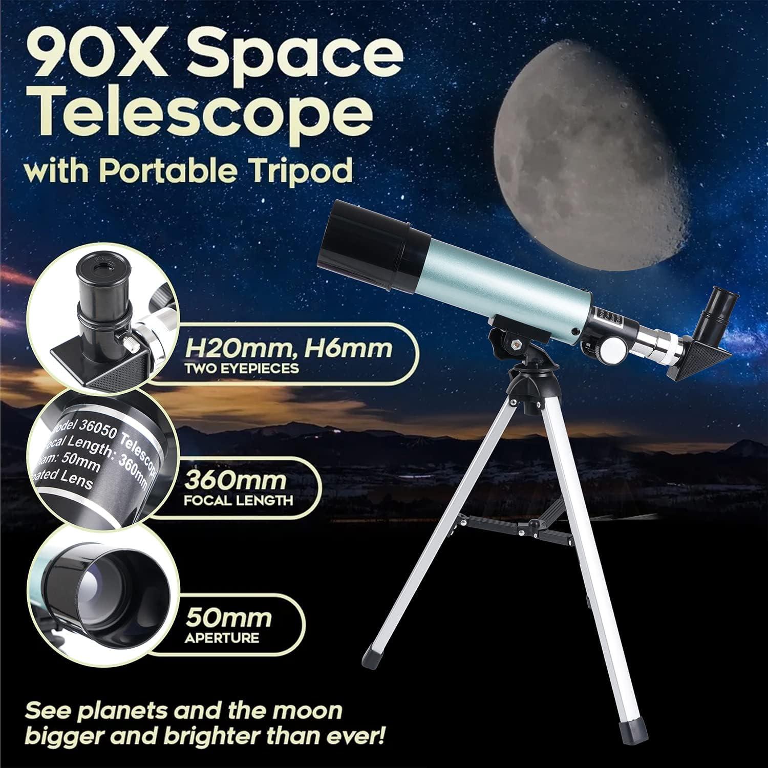 Kinder Teleskop Astronomisches Set 360/50mm Refraktor Stativ