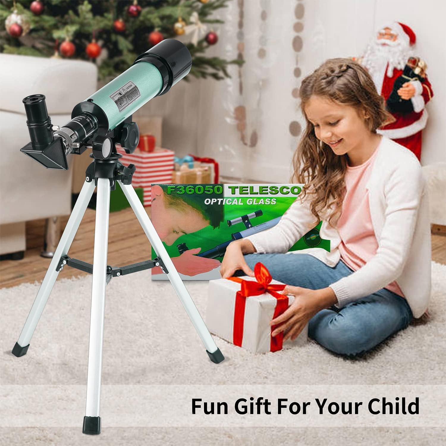 Kinder Teleskop 360/50mm Astronomisches Refraktor Fernrohr, Geschenke