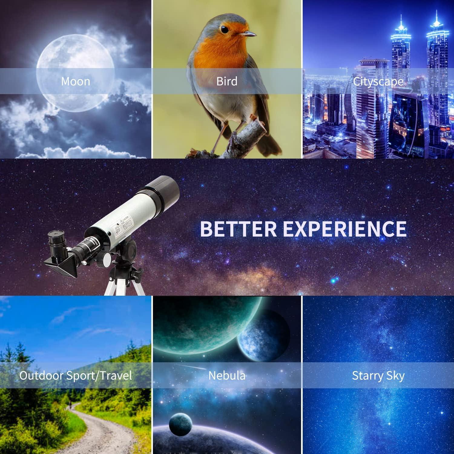 Mijiao Kinder Teleskop 360/50mm Refraktor Astronomie Geschenk
